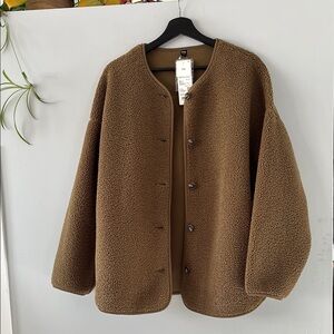 Uniqlo Olive Button-Up Fleece Jacket BNWT - XL